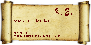 Kozári Etelka névjegykártya