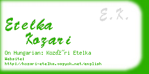 etelka kozari business card